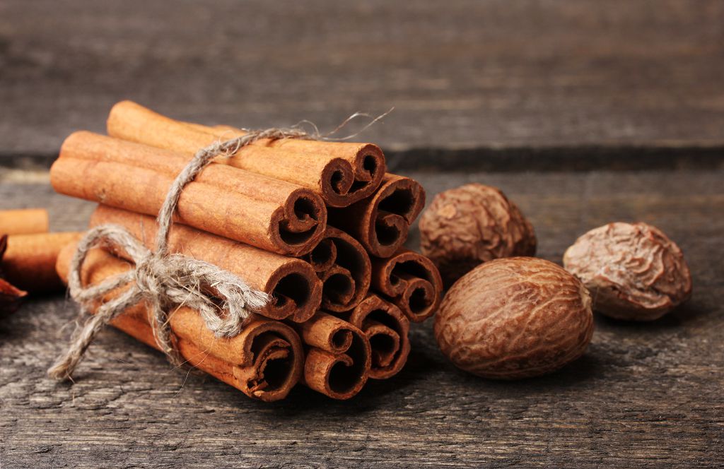 a bunch of cinnamon and nutmeg