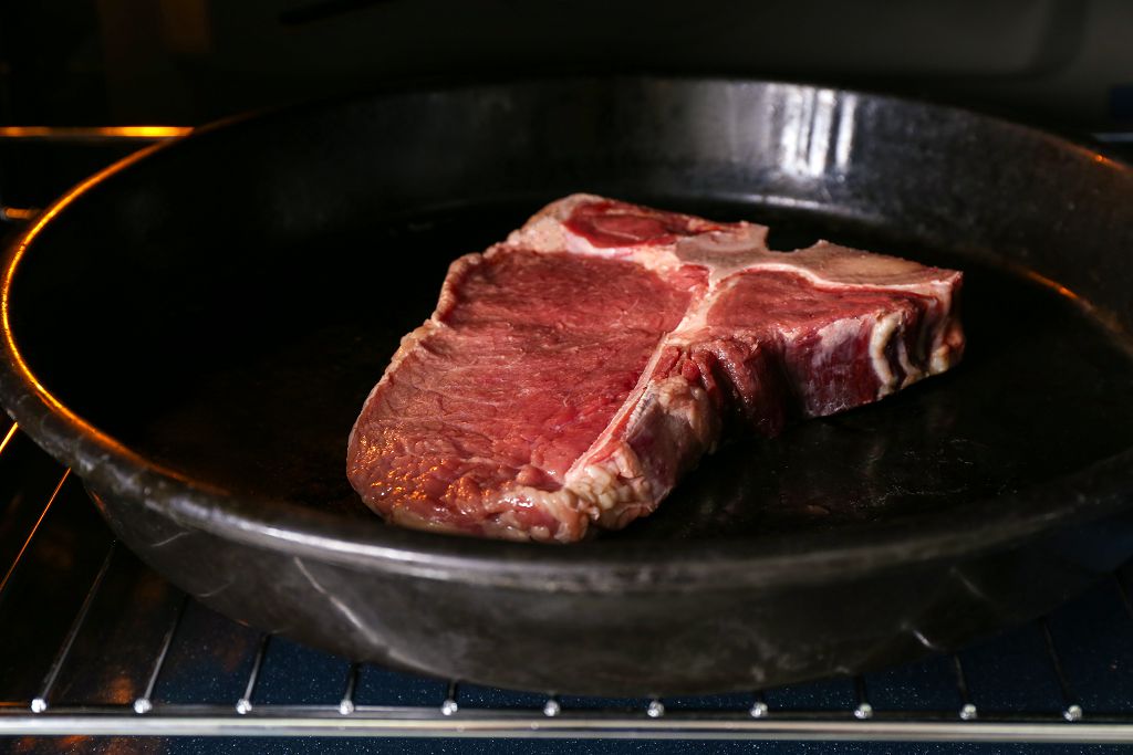 Grilled Beef Steak on the furnace bar