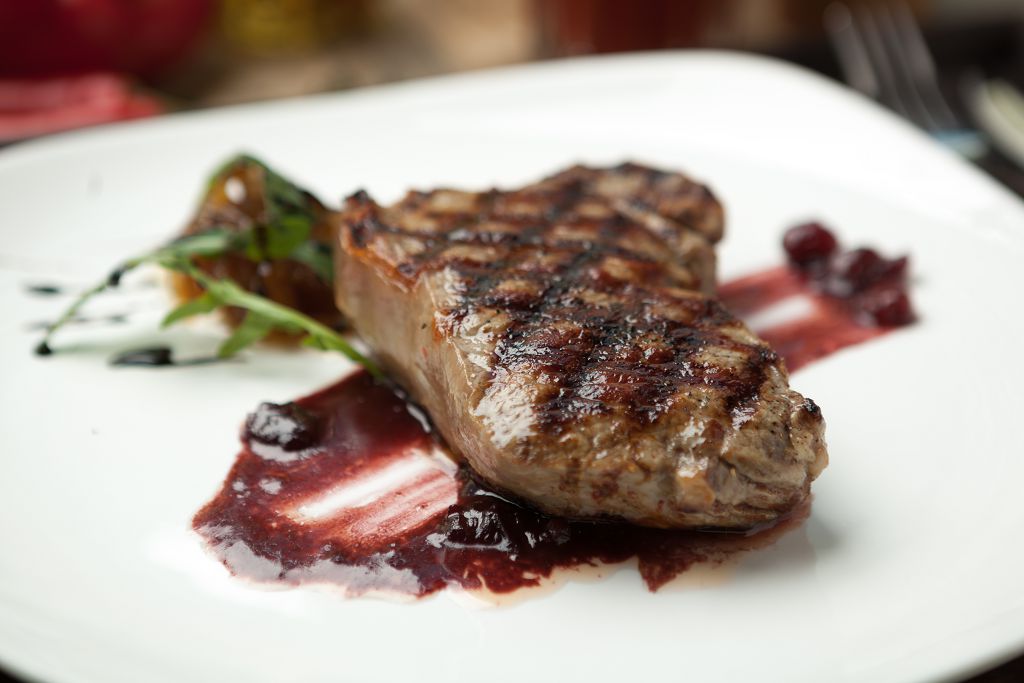 Beef Steak and vegetables on the plate