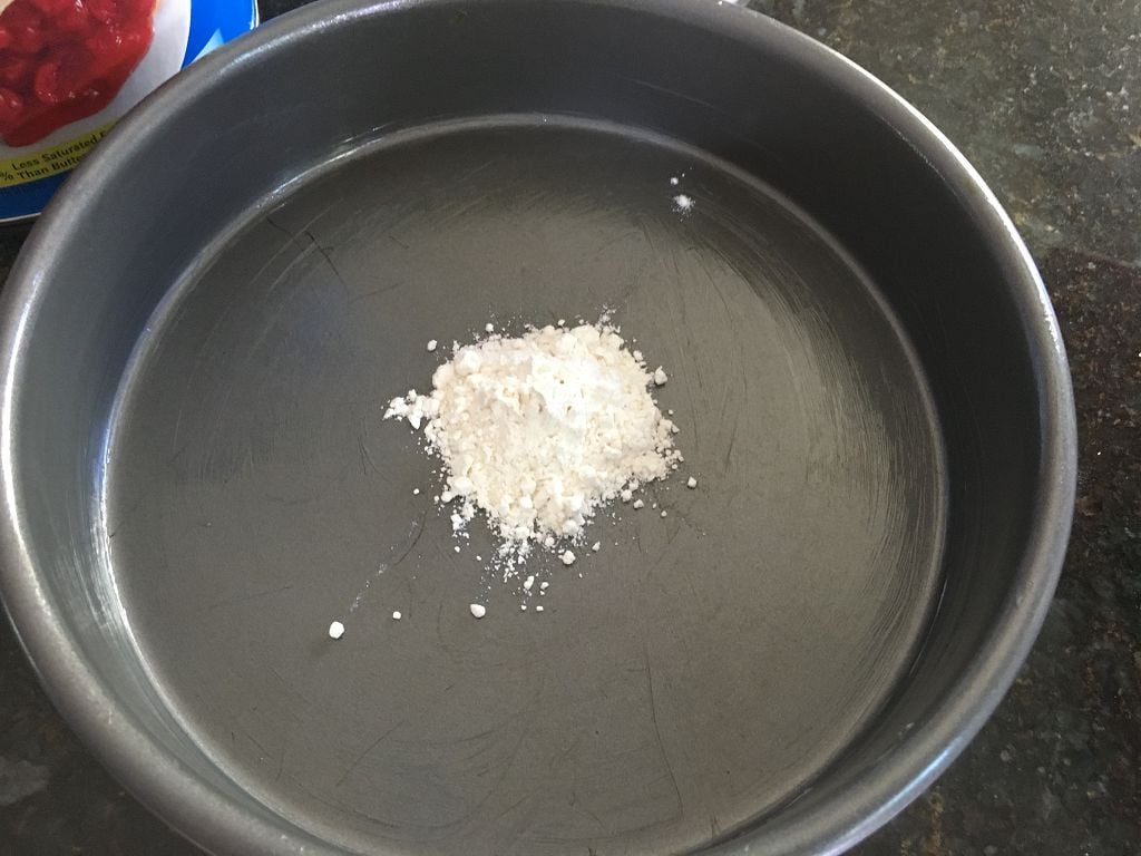 Grease and flour a couple of 9-inch pans.