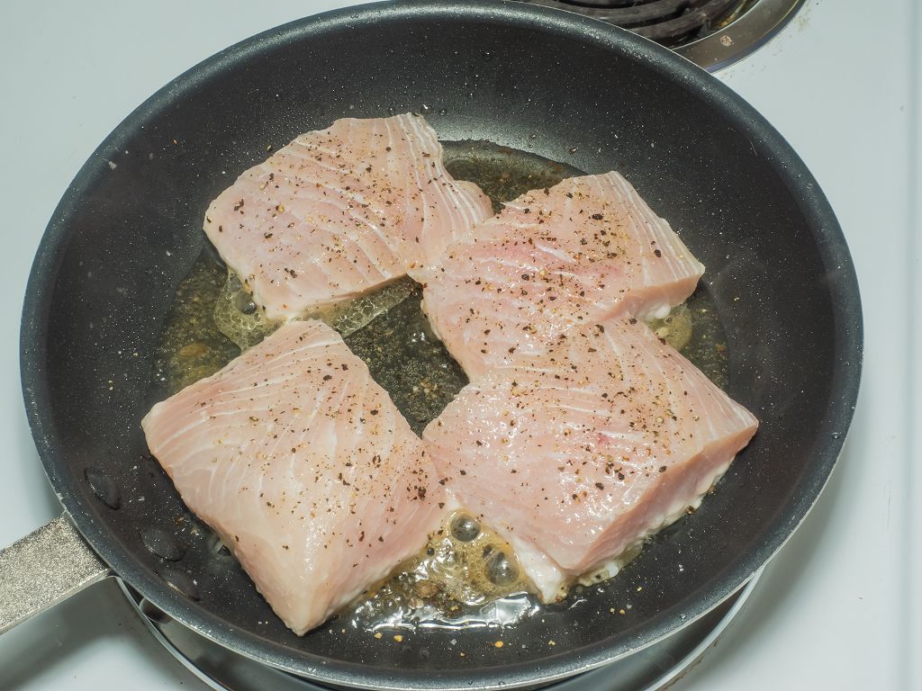 fry the fish for 4 minutes in the pan