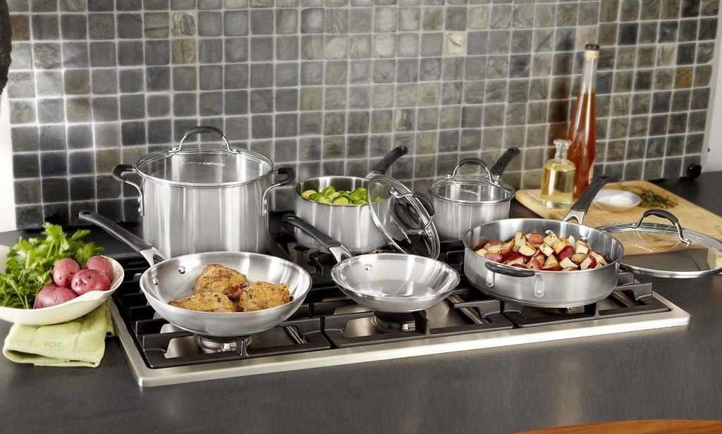 Calphalon Cookware and vegetables on gas stove