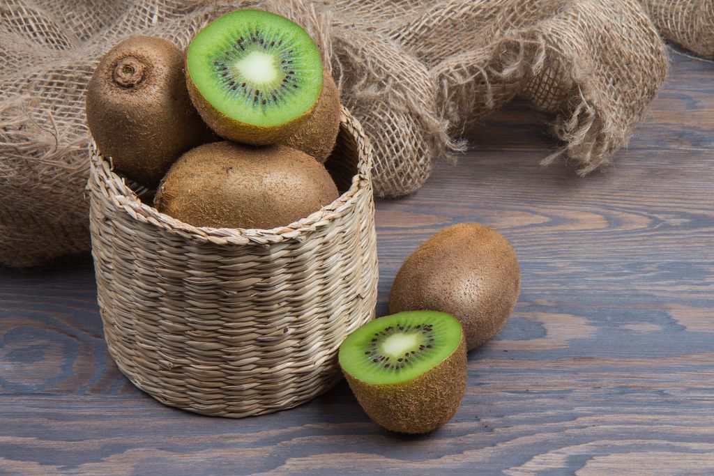  a basket of kiwi