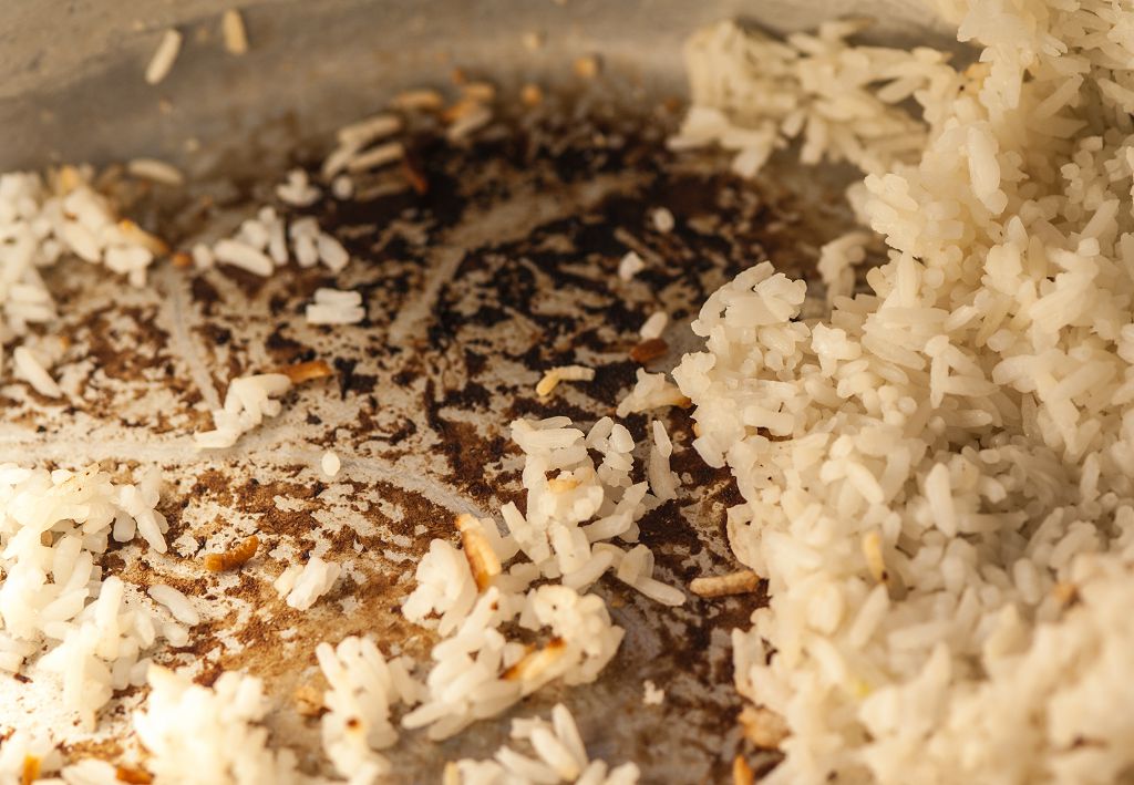 The Interior in the rice cooker