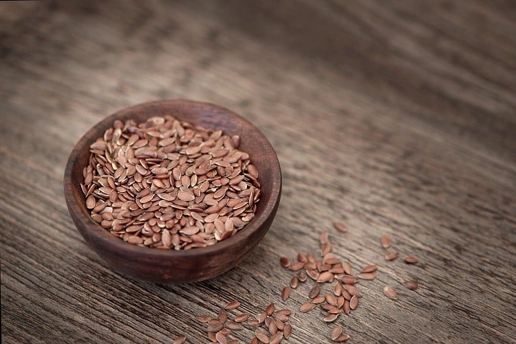 A bowl of Flax Seeds on the table