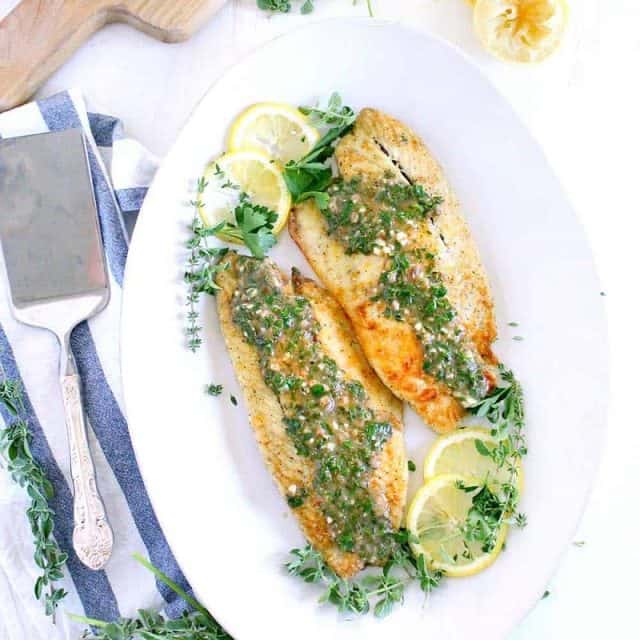 Fried Sea Bass with Lemon Garlic Sauce