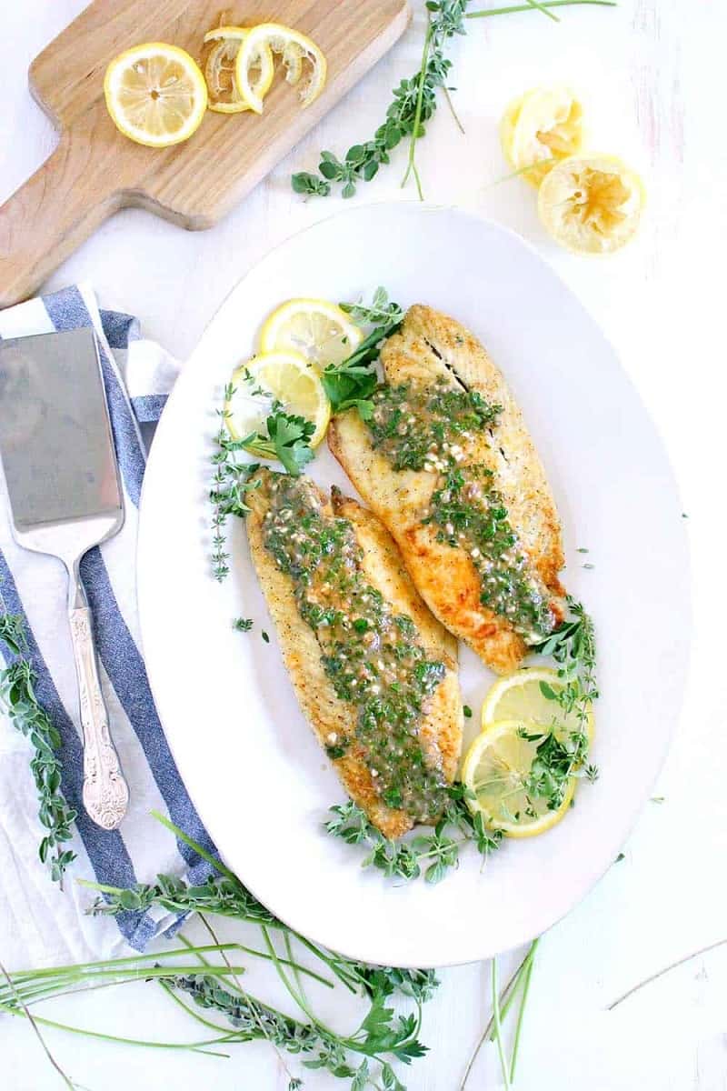 Fried Sea Bass with Lemon Garlic Sauce