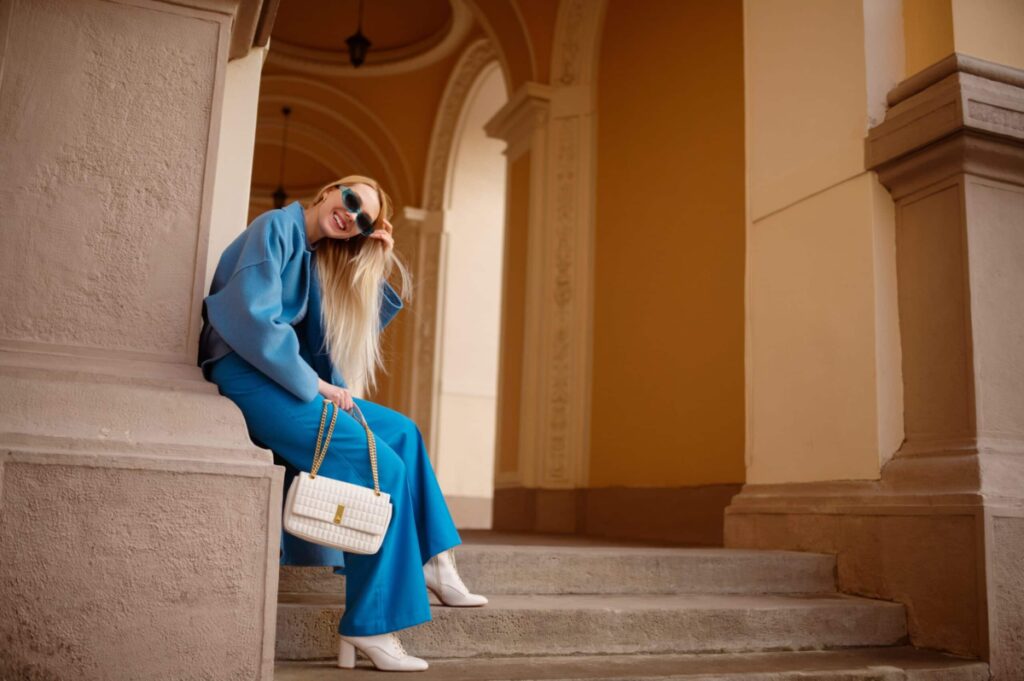 Wide Leg Pants Woman Smiling