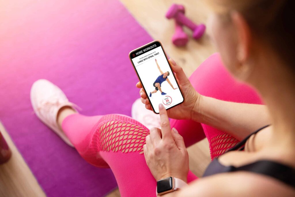 Woman Fitness App Iphone Working Out